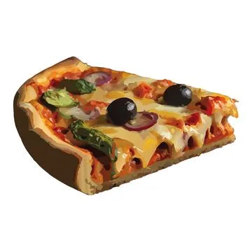Slice of pizza. Stock Illustration