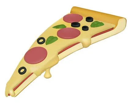 Slice of pizza isolated on white background Illustrazione stock