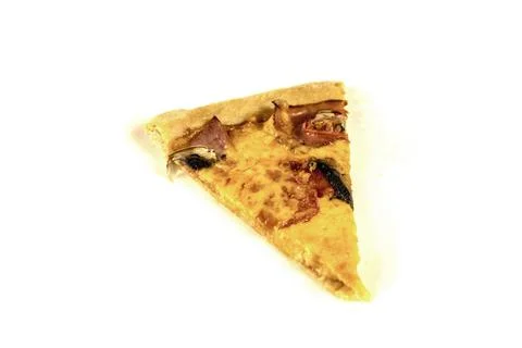 Slice of pizza isolated on white Stock Photos