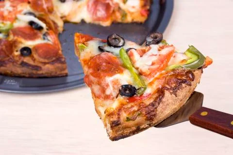 Slice of pizza Stock Photos