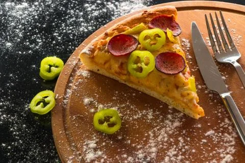 Slice of pizza Stock Photos