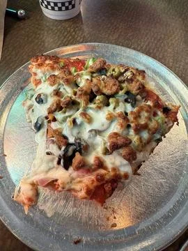 Slice of pizza Stock Photos