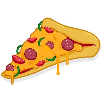 Slice of pizza. Vector illustration Stock Illustration