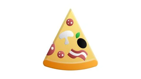 Slice of pizza on a white background, vector illustration. an appetizing slic Stock Illustration