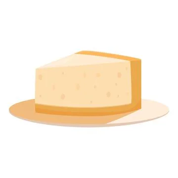 Slice of plain cheesecake on plate, tempting dessert delight Stock Illustration