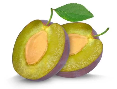 Slice plums Stock Photos