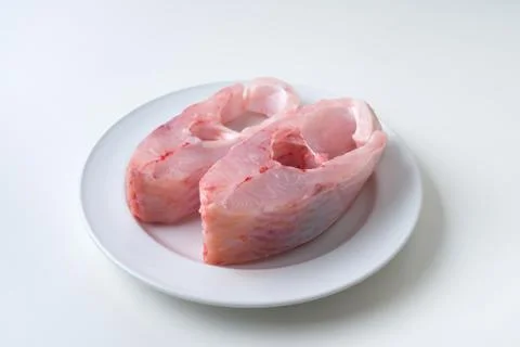 Slice pomegranate fish Foto stock