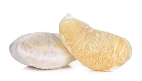 Slice pomelo isolated on the white background Stock Photos