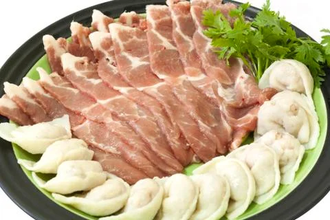 Slice pork and fish dumpling Foto stock