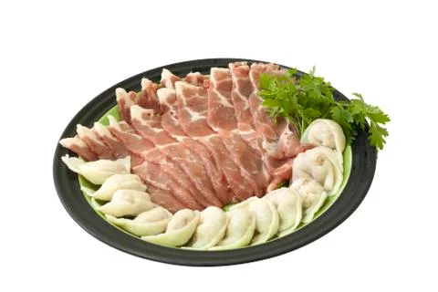 Slice pork and fish dumpling Foto stock