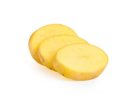 Slice potato on white background Stock Photos