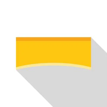 Slice of processed cheese with a long shadow effect Stockillustratie