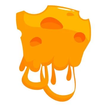 Slice of processed cheese melting, with bite mark Stock Illustration