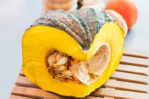 Slice of pumkin Stock Photos