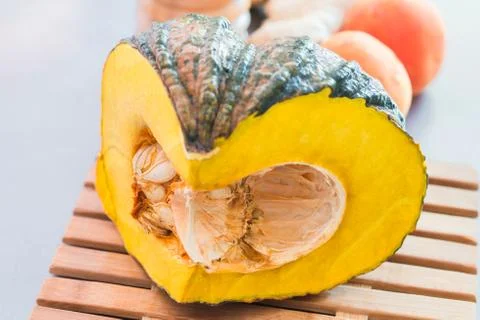 Slice of pumkin Stock Photos