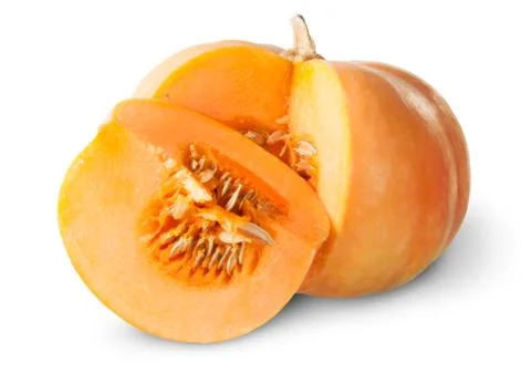 Slice of pumpkin behind around Stock Photos