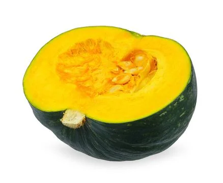 Slice pumpkin isolated on white background Stock Photos
