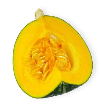 Slice pumpkin isolated on white background Stock Photos