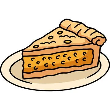 Slice Of Pumpkin Pie Cartoon Colored Clipart Stock Illustration