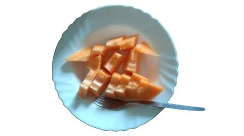 Slice of pumpkin on a plate Stock Photos