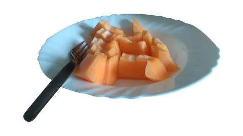Slice of pumpkin on a plate Stock Photos