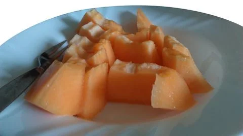 Slice of pumpkin on a plate Stock Photos