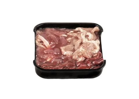 Slice raw pork on plate Foto stock