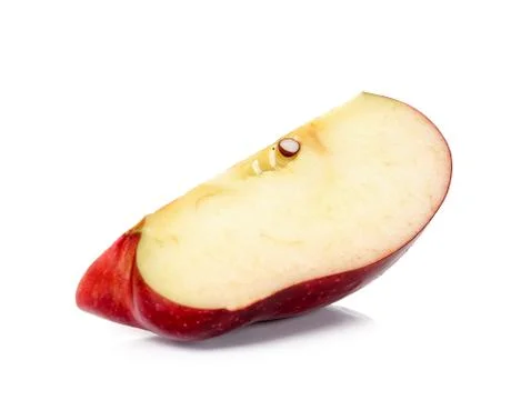 Slice red apple isolated on white background Stock Photos