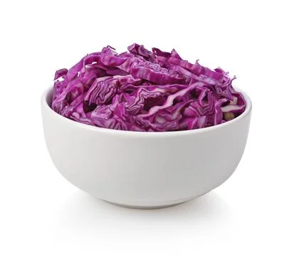 Slice red cabbage isolated on white background Stock Photos