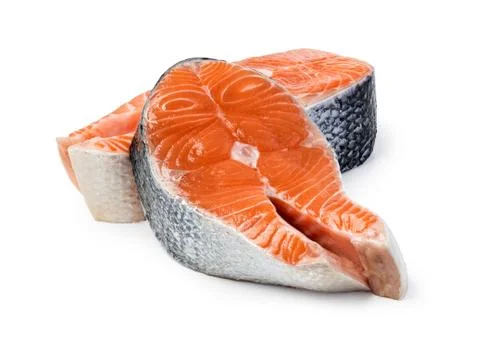 Slice of red fish salmon Stock Photos