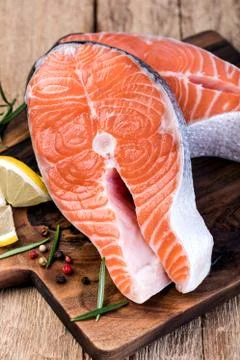 Slice of red fish salmon Stock Photos