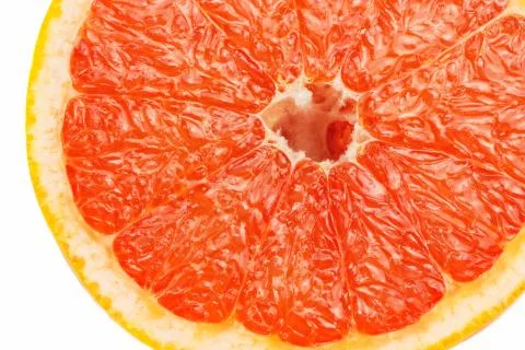 Slice of red grapefruit 스톡 사진