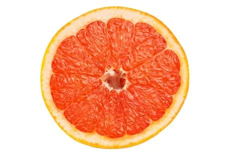 Slice of red grapefruit Foto stock