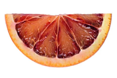 Slice of red orange on white background Stock Photos