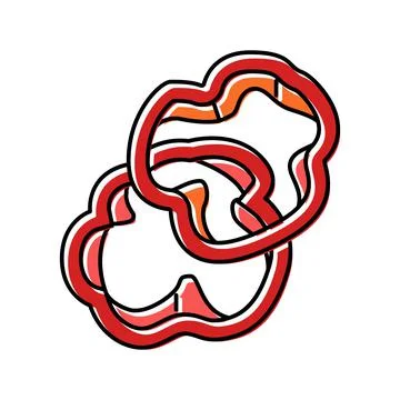 Slice red pepper color icon vector illustration Illustrazione stock