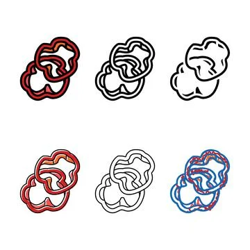 Slice red pepper color icon styleset vector Stock Illustration