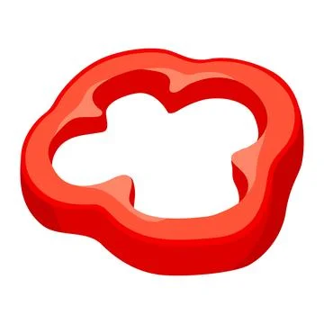 Slice of red pepper. Fresh vegetables for salad. Stock Illustration