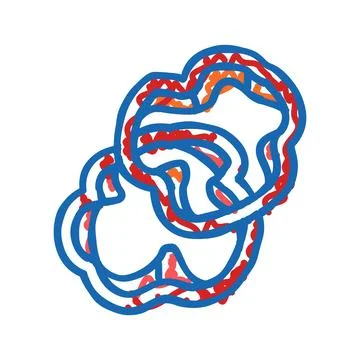 Slice red pepper icon doodle illustration Stock Illustration