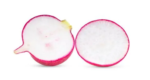 Slice red radish on white background Stock Photos