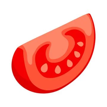 Slice of red tomato. Fresh vegetables for salad. Stock Illustration