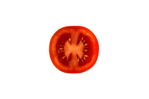Slice of red tomato Stock Photos