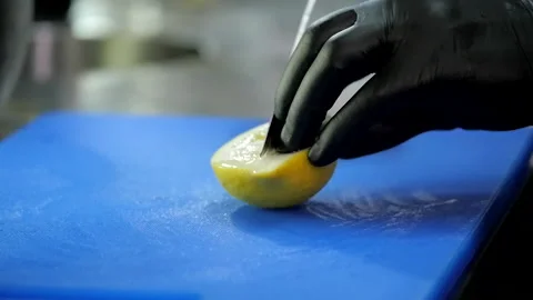 Slice of Ripe Lemon Video stock 131366385