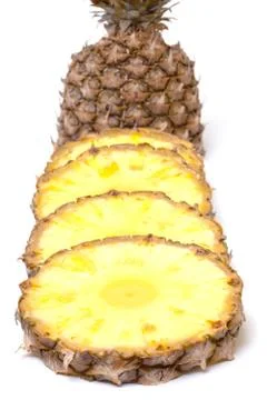 Slice ripe pineapple fruit Stock Photos