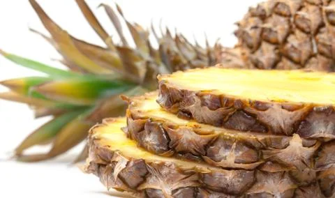 Slice ripe pineapple fruit Stock Photos