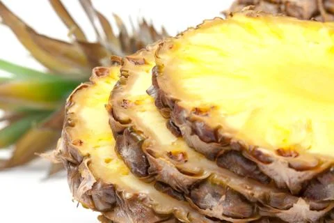 Slice ripe pineapple fruit Stock Photos