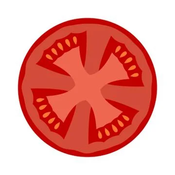 A slice of ripe tomato Stock Illustration