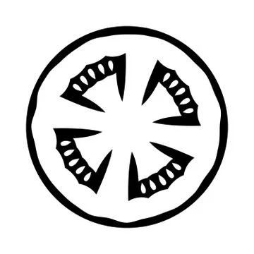 A slice of ripe tomato Stock Illustration