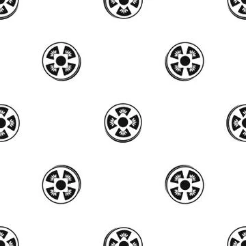Slice of ripe tomato pattern seamless black Stock Illustration