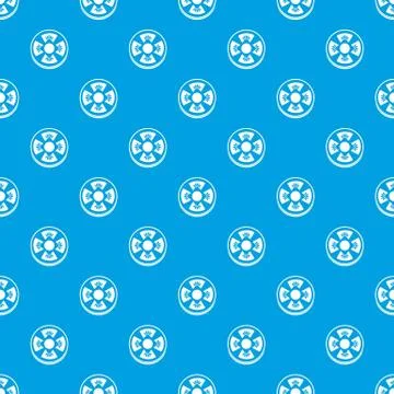 Slice of ripe tomato pattern seamless blue Stock Illustration