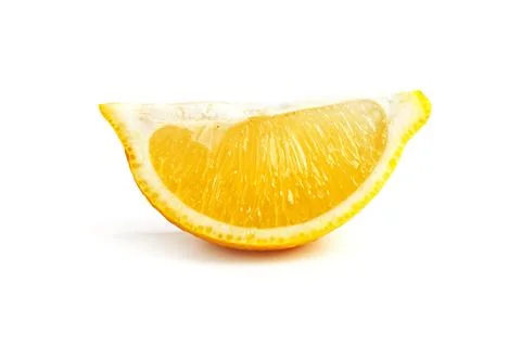 Slice of ripe yellow lemon Stock Photos